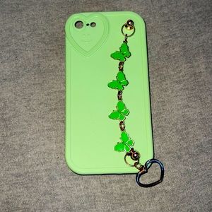 Mint Green Shein IPhone Case w/ Butterfly Handle (size 6/7/8)